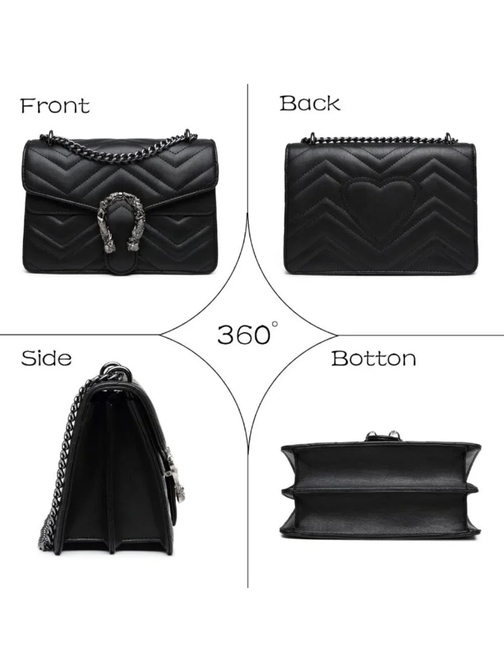 Stylish Snake Print Crossbody Bag - Leather Clutch Purse with Chain Strap for